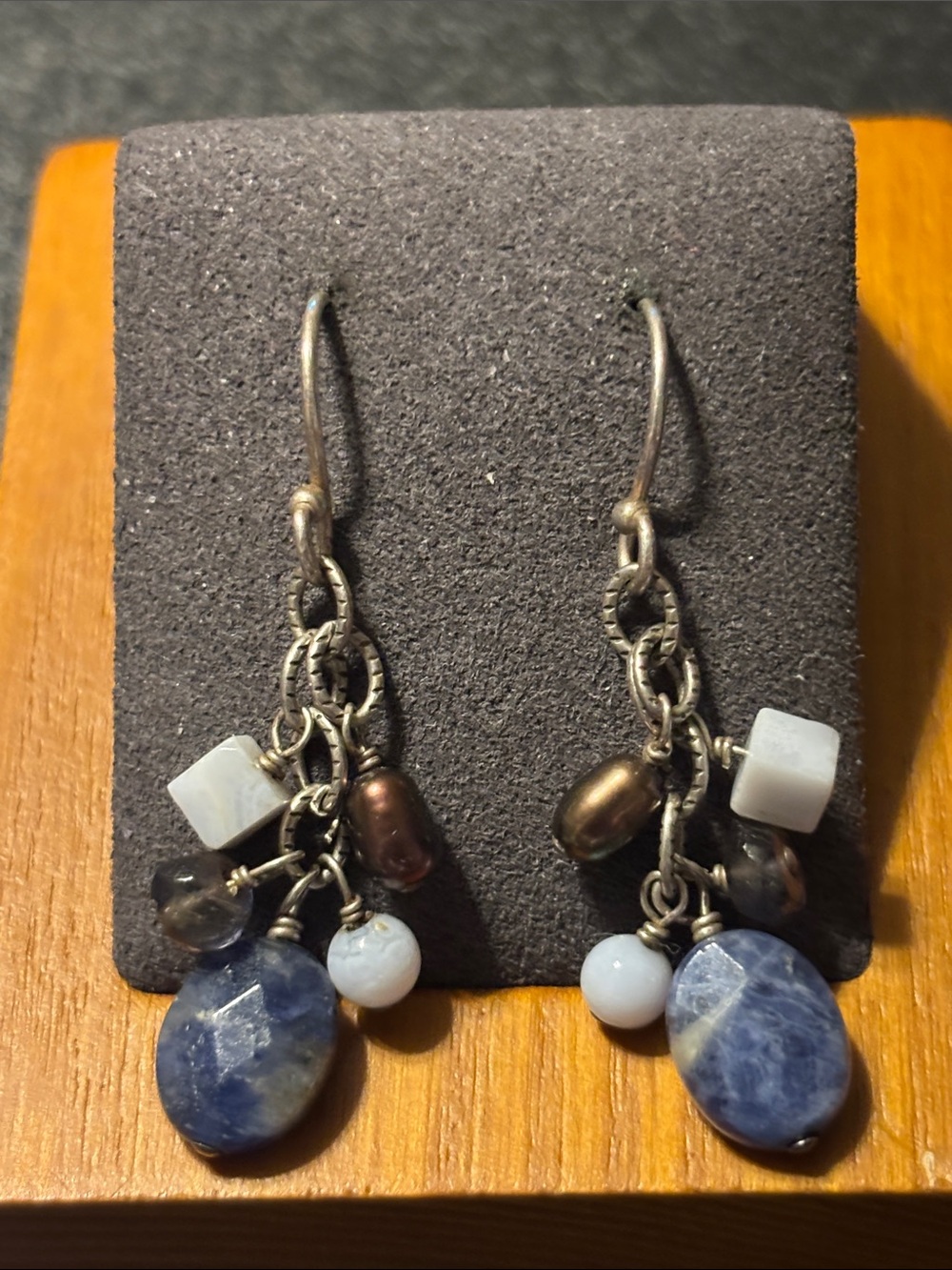 Silpada MultiStone Dangle Cha Cha Earrings Sterling Blue Stone Dangle‎ Earrings
